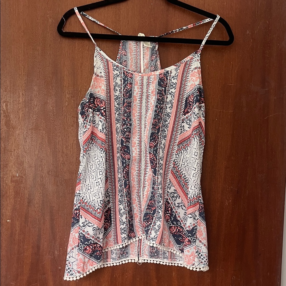 Women's Multicolor Patterned Spaghetti Strap Top